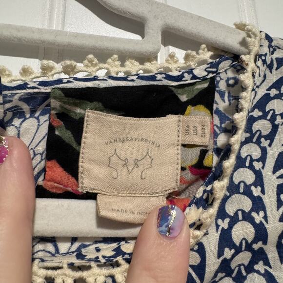 Anthropologie Vanessa Virginia Inez Patchwork Swing Dress Size 2 - Picture 6 of 8